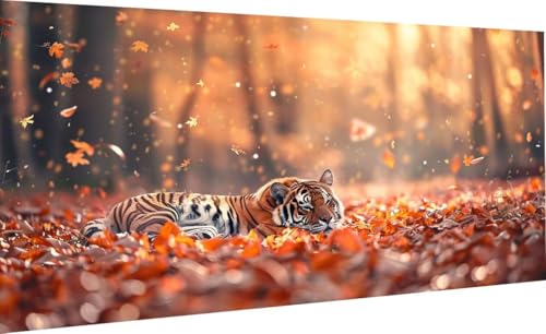 Diamond Painting Sonnenlicht, Diamond Painting Erwachsene Tiger Diamond Painting Zubehör, Diamant Malerei Cross Stitch Stickerei Kunsthandwerk Set für Wohnzimmer Dekoration Geschenke 30x60cm LX-290 von Lixfagng