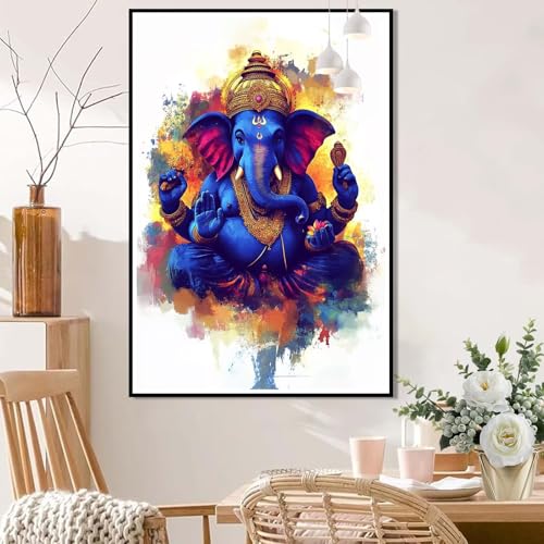 Malen Nach Zahlen Erwachsene Indien, Malen Nach Zahlen Ganesha, Paint by Numbers ab 7 Jahre Mädchen - DIY Handgemaltes Ölgemälde, Bastelset Erwachsene für Wanddeko Geschenk Ohne Rahmen 20x30cm L8-227 von Lixfagng