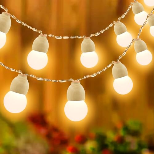 Liyade LED Lichterkette Innen, 2.2M 10LEDs Globe Lichterkette Batteriebetrieben mit Timer, Kugel Bulb Lichterkette für Innen, Party, Hochzeit, Kinderzimmer, Weihnachten, Balkon (Warmweiß) von Liyade