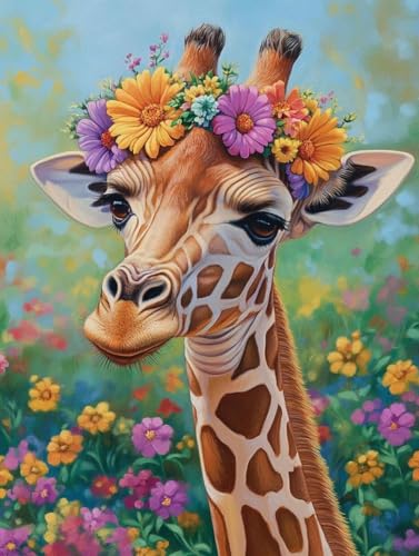 Diamond Painting Set für Erwachsene Anfänger Giraffe 5D Diamond Painting xxl Nach Zahlen Diamond Diamant Painting Bilder DIY Diamant Malerei Set Strass Arts Craft Set für Home Wand Decor 60x80cm 4-208 von Ljpsse