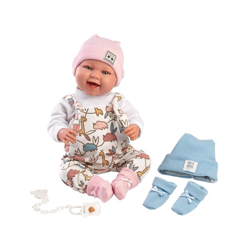 Llorens 1018481 Babypuppe Tina-Tino, mit blauen Augen und weichem Körper, New Born Puppe inkl. Wechsel-Kleidung rosa-blau, Schnuller und Schnullerkette, 44cm von Llorens