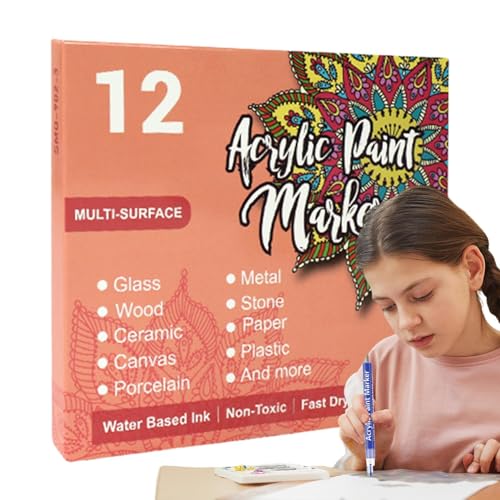 Lmaisdh Metall Lackstifte - Feine Spitze Lackstifte Paint Marker Wasserfest - Lichtechtheit Malstifte, Mikroporöse Kunstbedarf für Glas, Keramikoberflächen von Lmaisdh