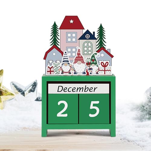 Lmaisdh Weihnachts-Countdown-Kalenderblöcke – Weihnachts-Countdown-Kalender – Holz-Winterferien-Dekorationen, Heimdekoration für Zuhause, Tisch, Haus, Küche von Lmaisdh