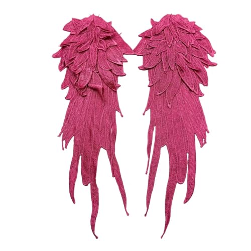 Lmlliang 1 Paar Rosen-Stickerei Engelsflügel Applikation Nähen Blume Kragen Patch Flügelform Trim Patches für Kleid Kleidung Zubehör von Lmlliang