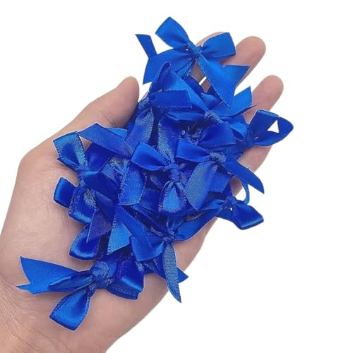 Lmlliang 100 Stück dunkelblaue Nimi-Satinschleifen, kleine Schleifen, Applikationen, Schleifen zum Nähen, Scrapbooking, Haargeschenk und Basteln, 4 x 4,5 cm von Lmlliang