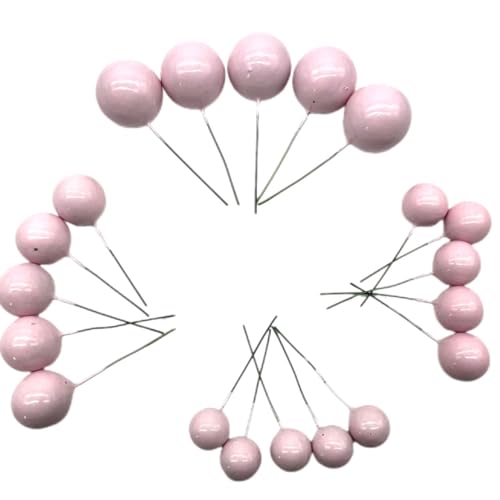 Lmlliang 20 Stück Kugel-Kuchenaufsätze, Mini-Kuchenball-Dekorationen, Kuchendekoration, DIY-Dekoration für Hochzeit, Abschlussfeier, Geburtstagsfeier (Rosa) von Lmlliang