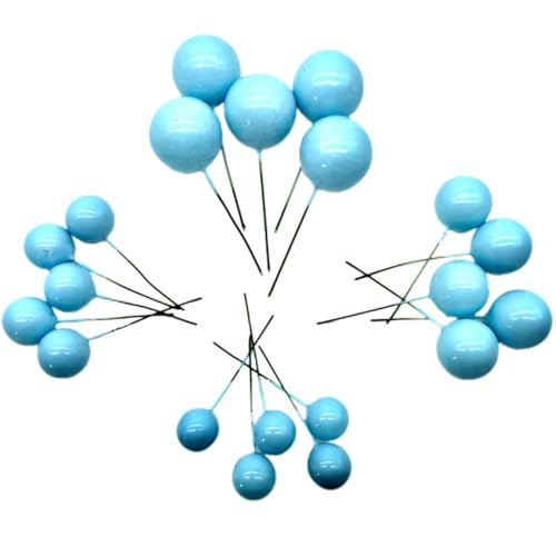 Lmlliang 20 x Kugel-Kuchenaufsätze, Mini-Kuchendekoration, Kuchendekoration, DIY-Dekoration für Hochzeit, Abschlussfeier, Geburtstagsfeier (blau) von Lmlliang