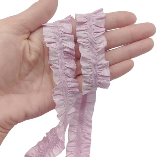 Lmlliang Elastischer Spitzenbesatz, Stretch-Baumwollband, weiche Rüschen, elastischer Rand zum Nähen, Dessous, Basteln, Verpacken, Hochzeitsdekoration, 9,1 m, Dunkelrosa von Lmlliang