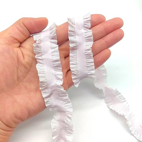 Lmlliang Elastischer Spitzenbesatz, Stretch-Baumwollband, weiche Rüschen, elastischer Rand zum Nähen, Dessous, Basteln, Verpacken, Hochzeitsdekoration, 9,1 m, Rosa von Lmlliang