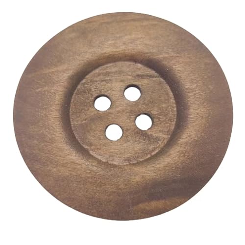 Lmlliang Holzknöpfe, rund, 4 Löcher, 60 mm, Braun, 20 Stück von Lmlliang