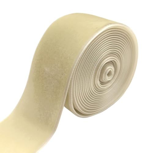 Lmlliang Samtband, einseitig, Vintage-Samtband für Weihnachtsbaum, Geschenkverpackungen, Basteln und Dekorationen, 3 m, Beige von Lmlliang