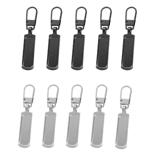 Reißverschluss Zipper, 10 Stück Ersatzteile Reißverschluss Zipper, Metall Zipper Pull, Abnehmbares Metall Zipper Pull, Reißverschluss Ersatz, für Geldbörse, Kleider, Jeans, Koffer, Gepäck von Lmyzcbzl