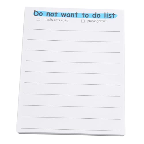 Lmzzdld Lustige Haftnotiz, To-Do-Liste, Notizblock, Lustiges Briefpapier, Bürobedarf, Notizbuchetiketten, Schreibtisch-Haftnotiz, 50 Seiten, Langlebig, B von Lmzzdld