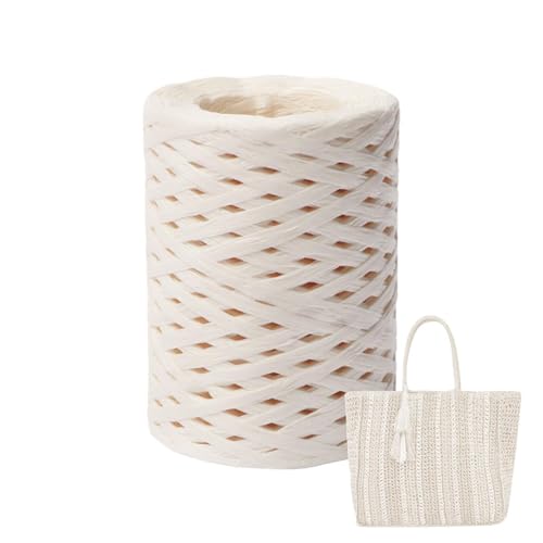 Bast Band Naturbast Papierband, Bastgarn Zum Häkeln, Raffiabast Papierband Bast Band Packschnur Für Bastelarbeiten, Bast Raffia Papier Packschnur Für Geschenkverpackung, Weben, Dekoration von Lnhgh