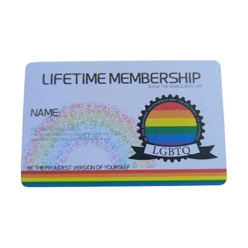 Lnhgh Gay Pride Card, Gay Card - Regenbogen LGBT Identity Card - Lustiges Neuheit Mond Gadget, personenbezogene Daten für Frauenmännern Dekoration Requisiten von Lnhgh