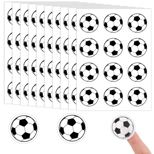 Lnngub 120 Stück/10 Blätter Fußball Sticker, Selbstklebende Fußball Aufkleber 3 cm Fußball Party Dekorationsaufkleber für Fußballliebhaber zum DIY Fußball-Partygeschenke, Scrapbooking und Basteln von Lnngub