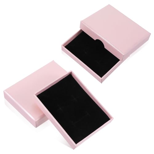 Lnngub 3 Stück Schmuckschachtel, 9 x 7 x 1,6 cm Schmuckkästchen Klein Rosa Schmuckschatulle aus Papier Schmuck-Geschenkbox Schmuck Aufbewahrungsbox für Armbänder Armreife Ringe Ohrringe Halsketten von Lnngub