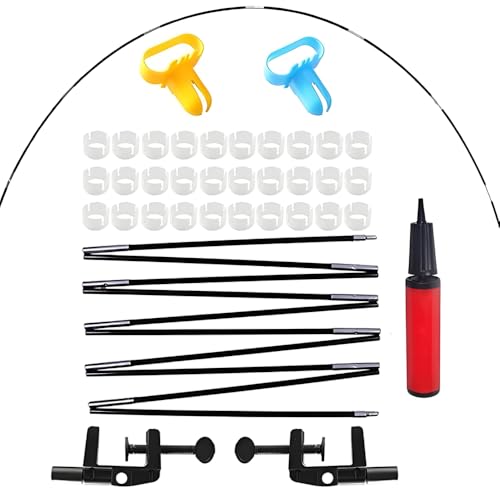 Wiederverwendbares Ballonbogen-Set, 3,7 m breit, verstellbar, Ballonbogen-Ständer-Set, 30 Stück Ballon-Clips, 2 Stück Bindewerkzeug mit drehbarer fester Basis für Hochzeiten, Abschlussfeiern, von LoNinLoAn