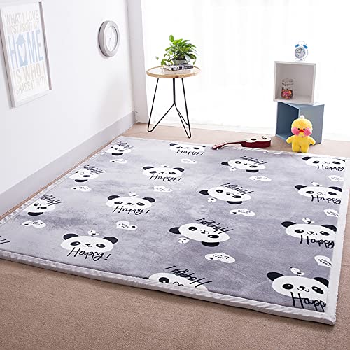 Loartee korallen Samtmatte, Teppich, als Krabbeldecke fürs Kind, Yogamatte und Übungsauflage geeignet, Panda, 180 * 200cm von Loartee