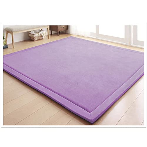 Loartee korallen Samtmatte, Teppich, als Krabbeldecke fürs Kind, Yogamatte und Übungsauflage geeignet, Violett, 180 * 200cm von Loartee