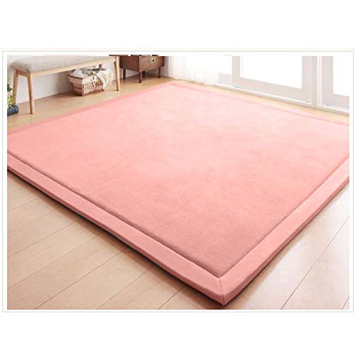 Loartee korallen Samtmatte, Teppich, als Krabbeldecke fürs Kind, Yogamatte und Übungsauflage geeignet, Rose, 180 * 200cm von Loartee