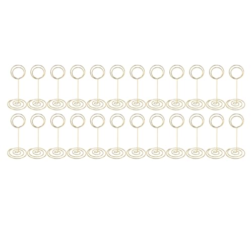 Tischnummernhalter, Stahl, multifunktional, Bilderhalter, 24 Stück, für Hochzeit, Party, Büro, Schreibtisch (Gold) von Loboo Idea