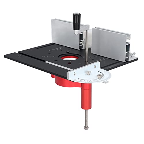 LOCADENCE Oberfräsen Hebeset, Edelstahl Stützstange, Holzbearbeitungs Hebebasis Kit, Elektrisches Oberfräsen Tisch Einsatzplatten Hebebasis Kit für Oberfräse, Hubtisch (Schwarz) von Locadence