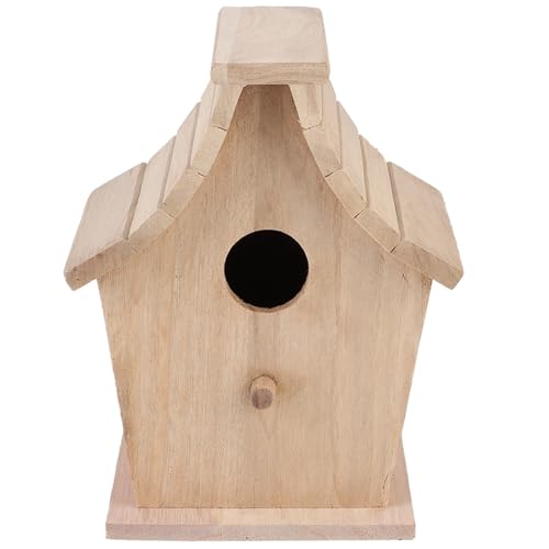 Locadence Vogelhaus, 6,7 X 4,3 X 4,7 Zoll, Hängendes Vogelhaus aus Holz, Kolibri Haus mit Ständer für Papageien, Wellensittiche, Terrassengarten Im Freien von Locadence