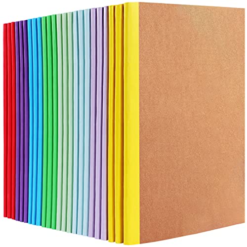 Loccmat Notizbuch A5 Liniert,24 Stück Notizblock A5 Kraft-Notizbücher,A5 Notizheft Liniert mit Regenbogenrücken,Tagebuch Notizbücher für Schule Büro,60 Seiten/30 Blatt,Liniert,21 x 14 cm von Loccmat