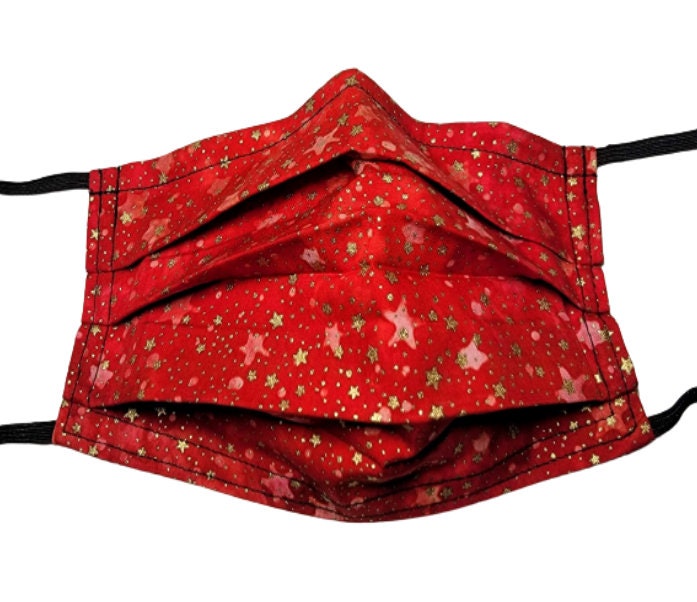 Crimson Stars Verstellbare Gesichtsmaske Mit Nasennadel Draht Und Filterfach von LochNessLocker