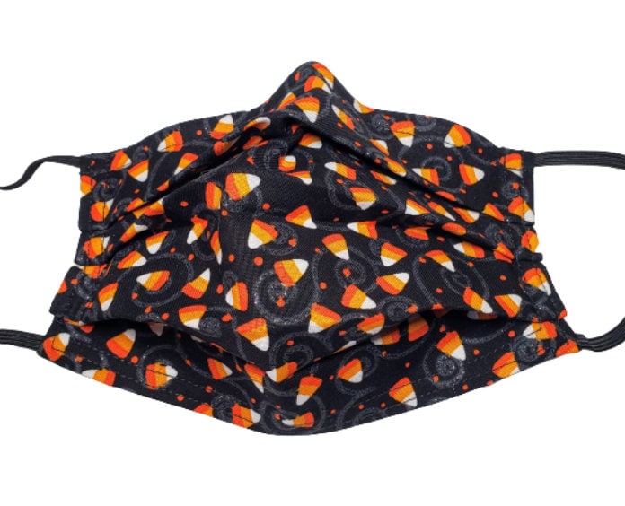 Funkelnde Candy Corn Maske Verstellbare Wiederverwendbare Gesichtsmaske Mit Nasennadel Draht Und Filterfach 100% Baumwolle Doppellagig von LochNessLocker