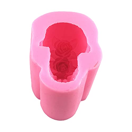 Lodoot 3D-Form aus Epoxidharz, Rose, Totenkopf, Heimdekoration, Ornamente, Kerzen, Silikonform von Lodoot