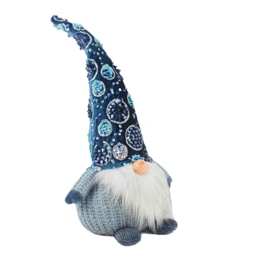 Lodoot Blaue Pailletten-Weihnachtsfiguren, Festival, Heimdekoration, Weihnachtsmann, Schneemänner, Rentier, Display, Heimdekor, Zubehör, Polyester von Lodoot