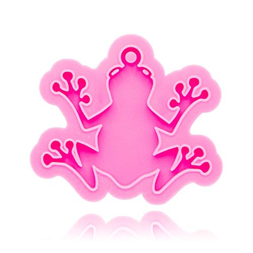 Lodoot Cartoon-Froschform, Schlüsselanhänger, Kleberform, Cartoon-Form für Frosch, Schlüsselanhänger, Harz, Anhänger, Silikonform, handgefertigt, glänzend, für Frosch für Schlüssel von Lodoot