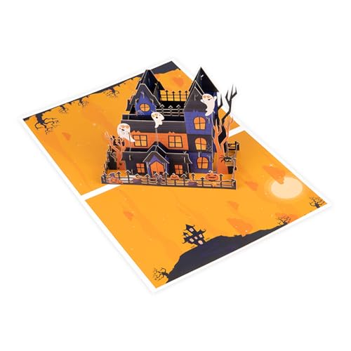 Lodoot Halloween Spiders Castles 3D Popup Grußkarte Halloween Überraschungskarte Schöne 3D Spinnen Schlösser Grußkarte Papier von Lodoot