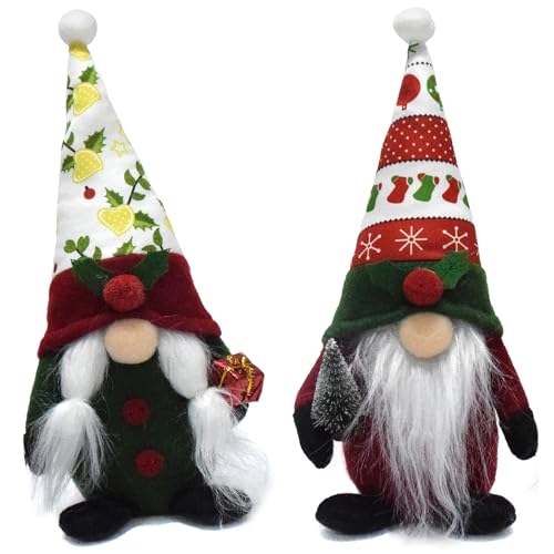 Lodoot Weihnachtswichtel, Puppen, Figuren, Festival, Heimdekoration, handgefertigte Polyester-Figuren für Büro, Party, Polyester, 2 Stück von Lodoot