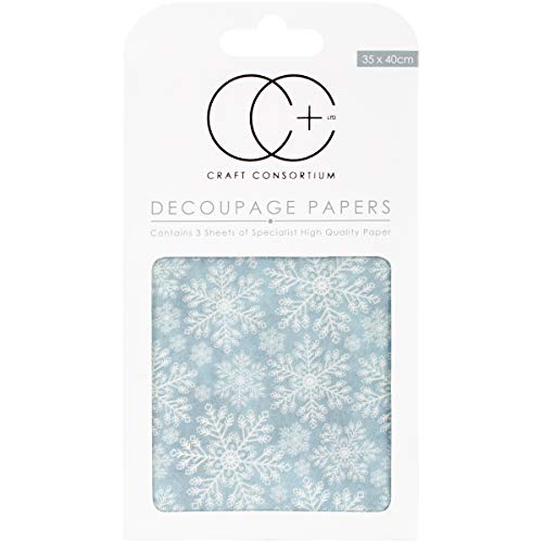 Craft Consortium Blu snwflk-decoupage Papier 3/Pk von Loew-Cornell