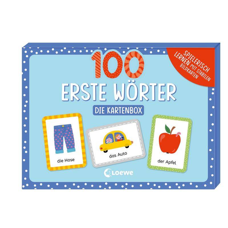 100 Erste Wörter - Die Kartenbox, Pappband von Loewe Verlag