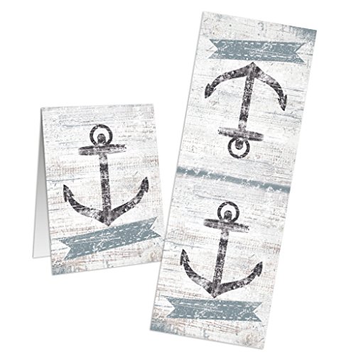 Logbuch-Verlag 10 Anker Aufkleber Papieraufkleber blau grau maritim Deko Sticker Banderole 5 x 14,8 cm Etikett nautisch Schiffsanker selbstkleben Geschenkaufkleber von Logbuch-Verlag