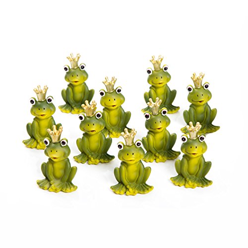 Logbuch-Verlag 10 kleine Glücksbringer Frösche Froschkönig Figuren Gastgeschenk Märchen Deko Kindergeburtstag 6 cm von Logbuch-Verlag