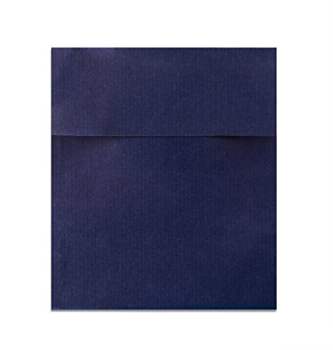 Logbuch-Verlag 10 kleine dunkelblaue Papiertüten 13 x 18 cm flach Umschlag Papierflachbeutel Kraftpapier Verpackung Mitgebsel Tüten blau von Logbuch-Verlag