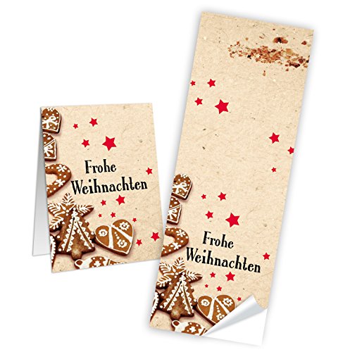 Logbuch-Verlag 100 weihnachtliche Etiketten Banderolen 5 x 14,8 cm für Keksbeutel und Weihnachten Plätzchen und Kekse von Logbuch-Verlag