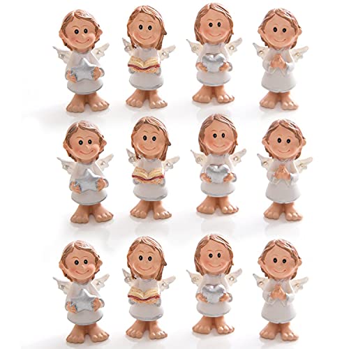 Logbuch-Verlag 12 kleine Mini Schutzengel Engel Figuren Kommunion 4,5 cm Geschenk Geburtstag Gastgeschenk von Logbuch-Verlag