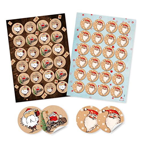 Logbuch-Verlag 2 x 24 Weihnachtsmann Aufkleber Merry Christmas Weihnachten Sticker für Geschenke & Weihnachtspäckchen Ø 4 cm von Logbuch-Verlag