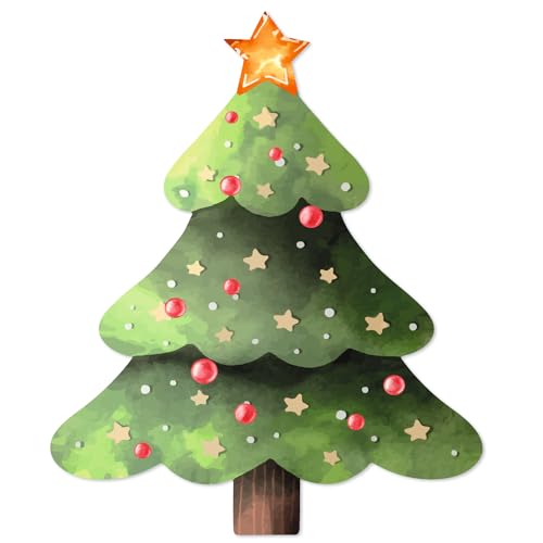 Logbuch-Verlag 200 Weihnachtsbaum Baum Sticker Tannenbaum Aufkleber Weihnachten Weihnachtssticker auf Rolle grün gold Ø 5 cm selbstklebend von Logbuch-Verlag