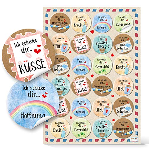 Logbuch-Verlag 24 runde Spruchaufkleber Sprüche Weisheit Botschaft Statement Liebe Freundschaft Sticker selbstklebend Etikett Deko Geschenk Verpackung von Logbuch-Verlag