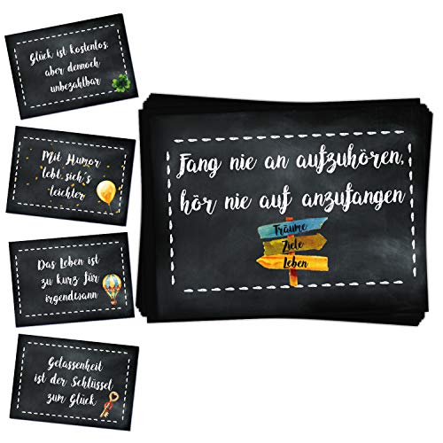 Logbuch-Verlag 25 Sprücheaufkleber Geburtstag Motivation Sprüche positiv Glück Weihnachten 7 x 5 cm Verpackung Geschenk Sticker von Logbuch-Verlag