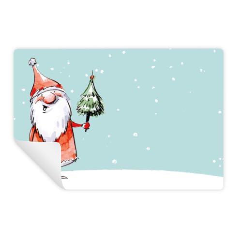 Logbuch-Verlag 25 Weihnachtsaufkleber zum Beschriften Nikolaus Weihnachtsmann Sticker beschreibbar für Nikolausgeschenke 7,4 x 5,2 cm von Logbuch-Verlag