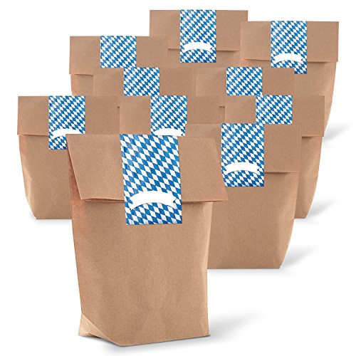 Logbuch-Verlag 25 kleine Papiertüten Bayern Deko Tischkarte Namensschild Gastgeschenk Hochzeit give-away Tüte Papierbeutel braun zum Befüllen von Logbuch-Verlag