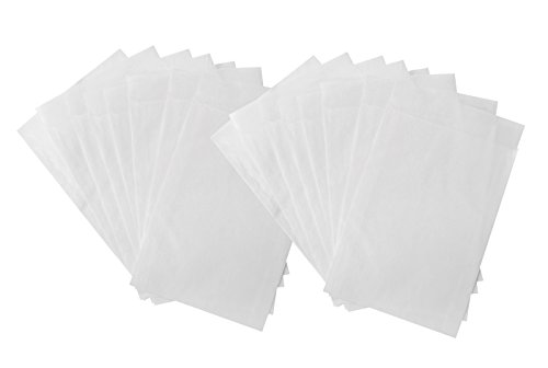 Logbuch-Verlag 25 kleine weiße Papiertüten 10,5 x 15 cm Pergamin leicht durchsichtig transparent Tüte Verpackung für Kleinteile von Logbuch-Verlag